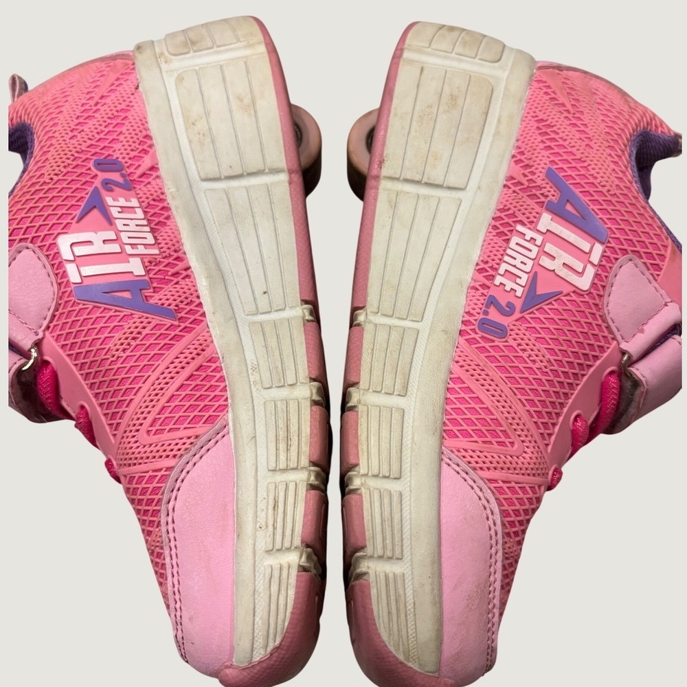 Kingka Sports Air Force US 2-3 Girls Pink Wheeled Roller Shoes heelies
